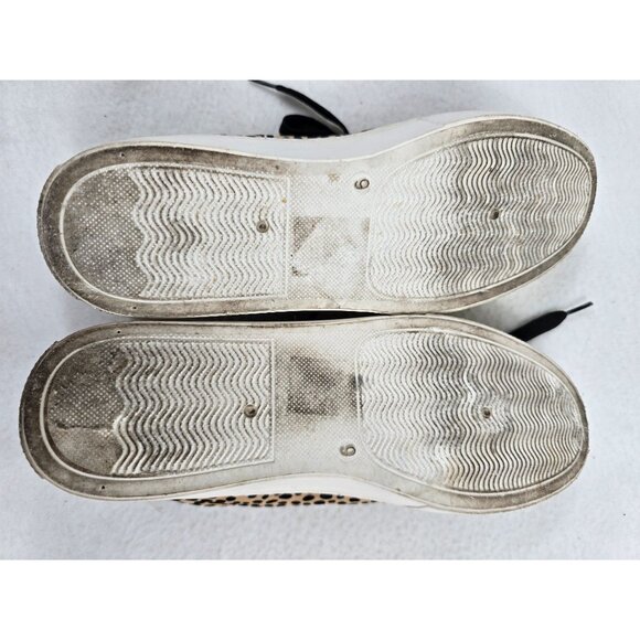 Qupid Leopard Print Sneakers Size 9 Womens Casual Shoes Beige Black Lace-Up - Picture 7 of 7